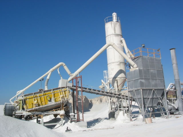 Bag filter for dedusting of sieves ,crushers and conveyor belts in a lime stone quarry