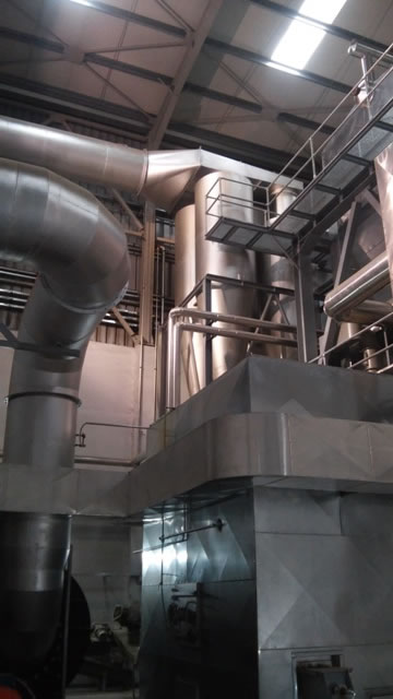 Multi cyclone 65.000 m3/h for a biomass fired boiler