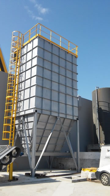 Bag filter 500 m2 for dedusting a biomass fired boiler