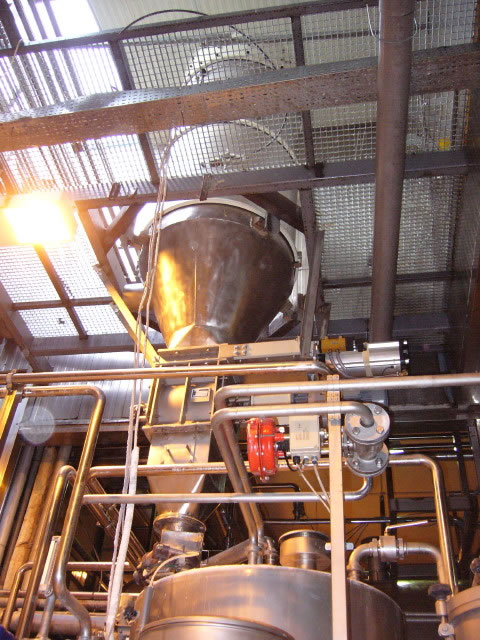 Filter in a pneumatic conveying system in a COLA factory