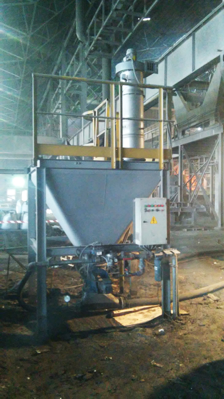 Pneumatic conveying of 10 t/h carbon powder in a steel factory