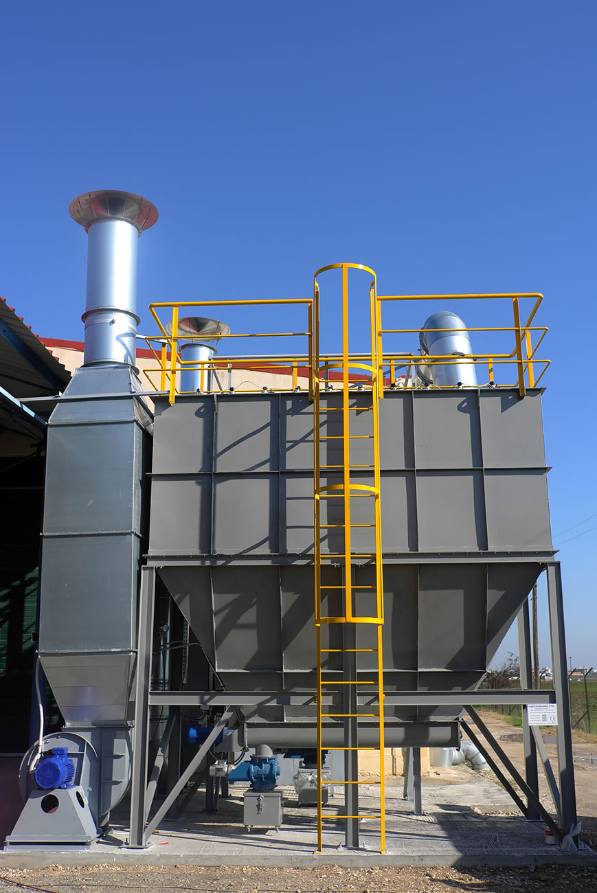 Cartridge filter 400 m2 for dedusting smelting lead furnaces