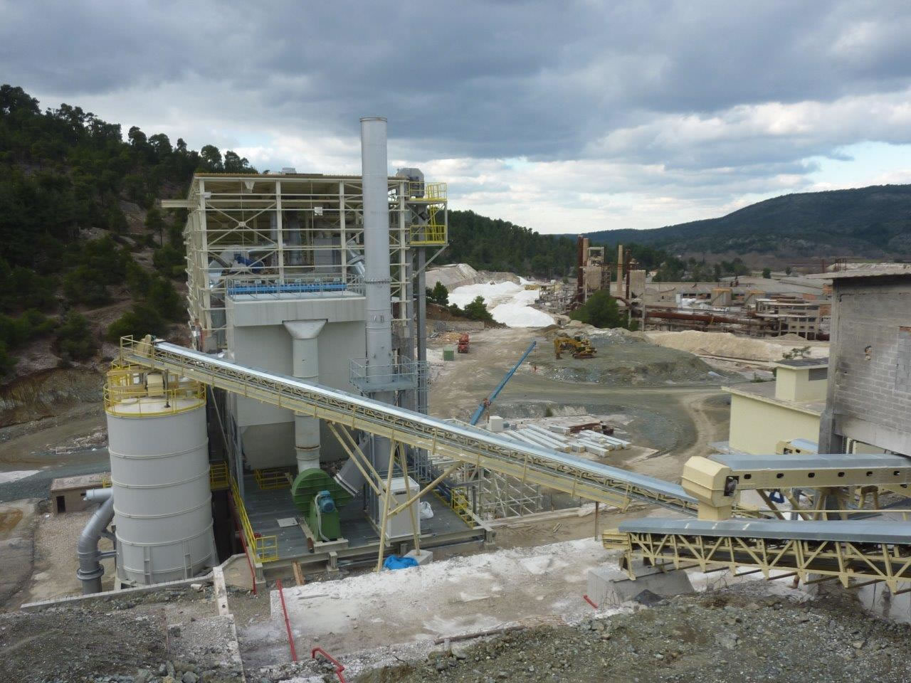 Belt conveyors in a lime stone quarry